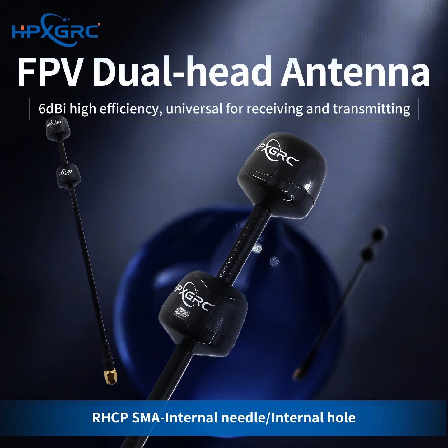 Antena HPXGRC FPV 5.8G LHCP RHCP SMA de largo alcance, adaptador de conector de antena de carreras para dron de carreras FPV Quadcopter