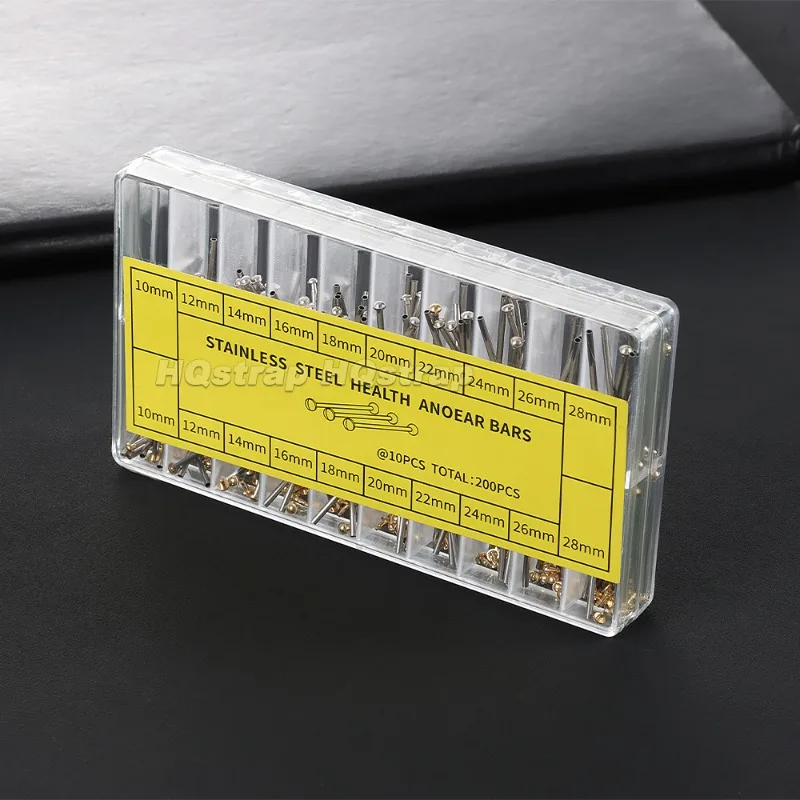 200Pcs Stainless Steel Watch Band Rivet Pin Screw Link Set 1 Box 10mm-28mm Professional Bracelet Connector Pin Bars Accessories