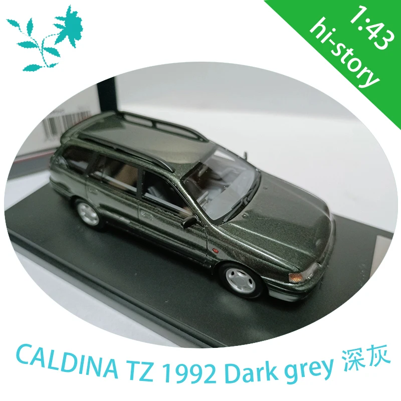 hi-story Resin 1:43 Scale CALDINA TZ 1992 Dark grey Station Wagon Car Model Classics Adult Souvenir Gift Hobby & Toys
