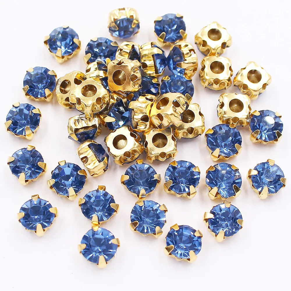 50 Stück-100 Stück Goldkrallenbasis zum Aufnähen von Strasssteinen, Kristallsteinen, Strass-Glasperlen, Nähen von Strasssteinen, Kleidung, Basteln, Edelsteine – Detail 7