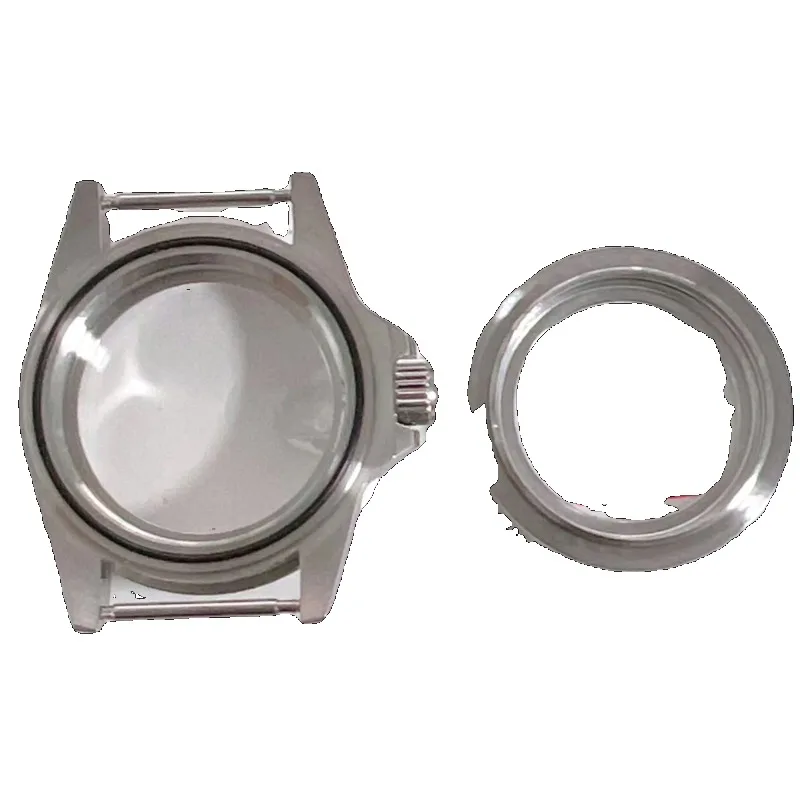 투명 블루 사파이어 스틸 케이스 포함 일방향 회전 돋보기, NH35 무브먼트 120 적합, 39.5mm