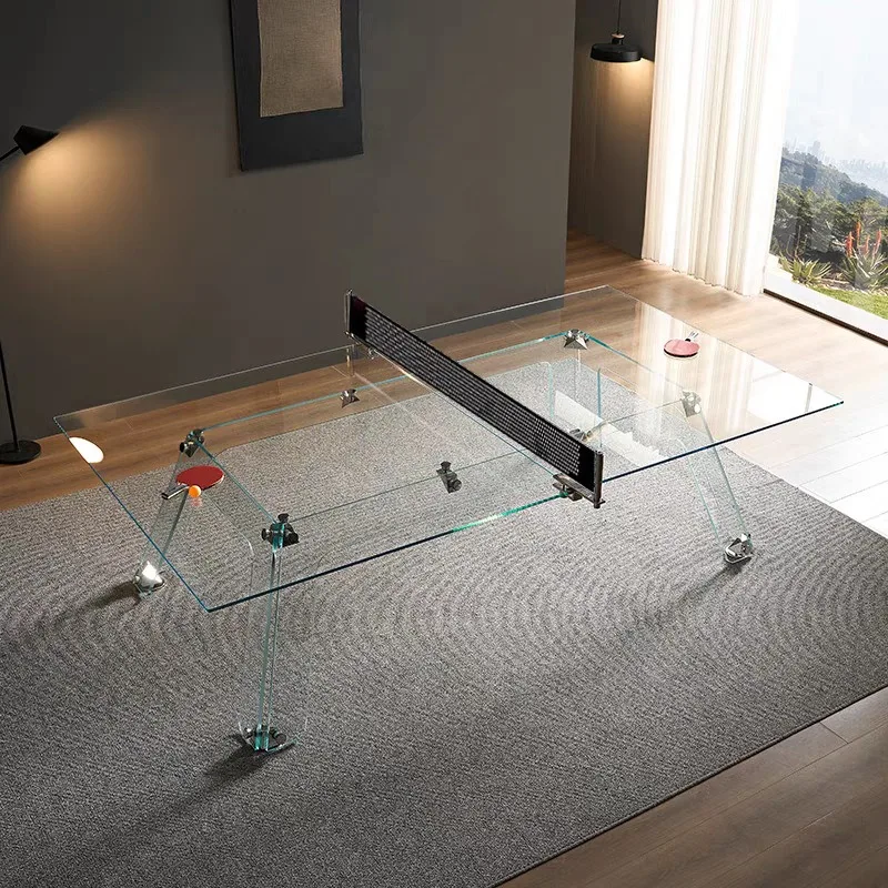 Transparent table tennis indoor household glass villa high-grade crystal entertainment