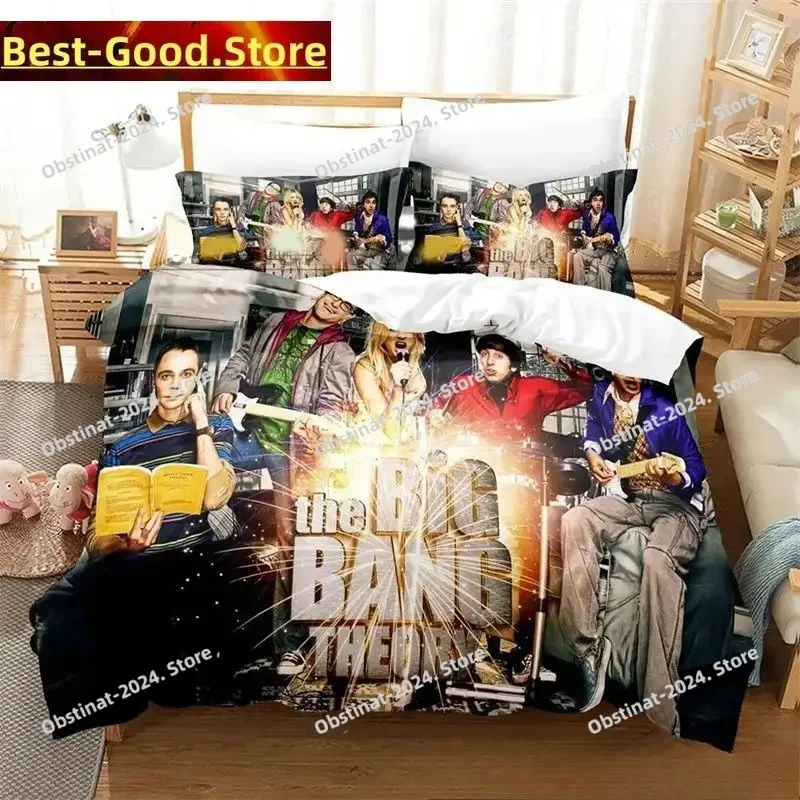 

3D Fashion TV Big Bang Theory Bedding Set Printed Bed Set Duvet Cover Sheet Pillowcase Bed Soft Quilt Cover Full Queen King Size