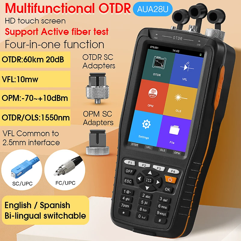 COMPTYCO AUA28U/AUA28A Multifunctional OTDR 1550nm Touch Screen Optical Time Domain Reflectometer Support Active Fiber Testing