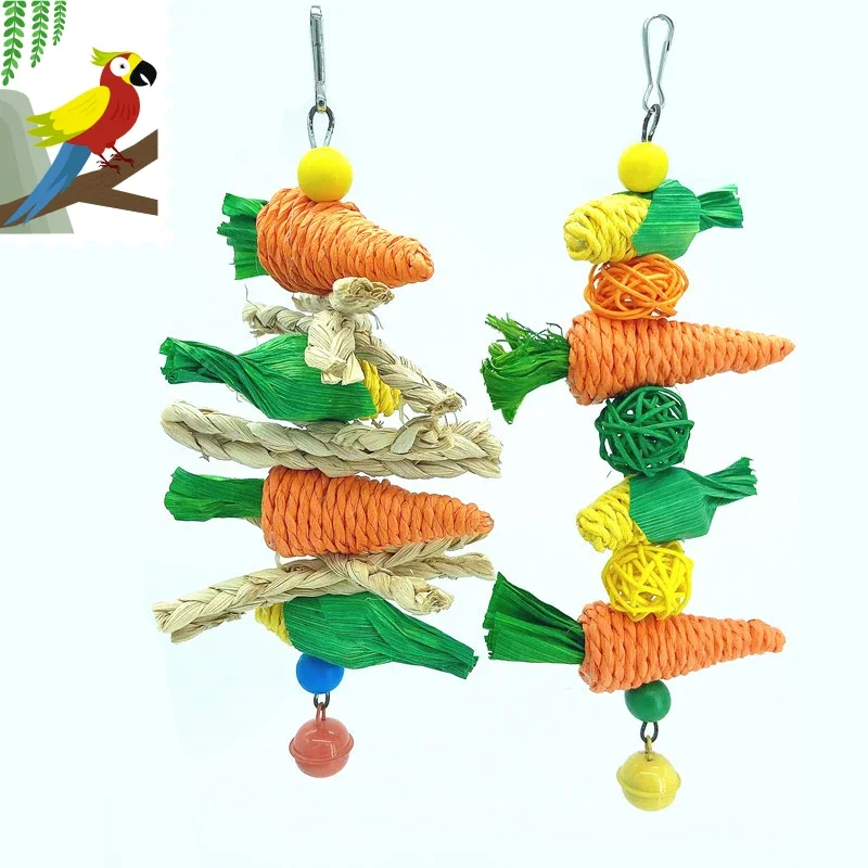 Bird Chewing Toys Bird Foraging Hanging Toys Parrots Cage Shredding Toys For Parrots Lovebird Bird Cage Toys Accessories