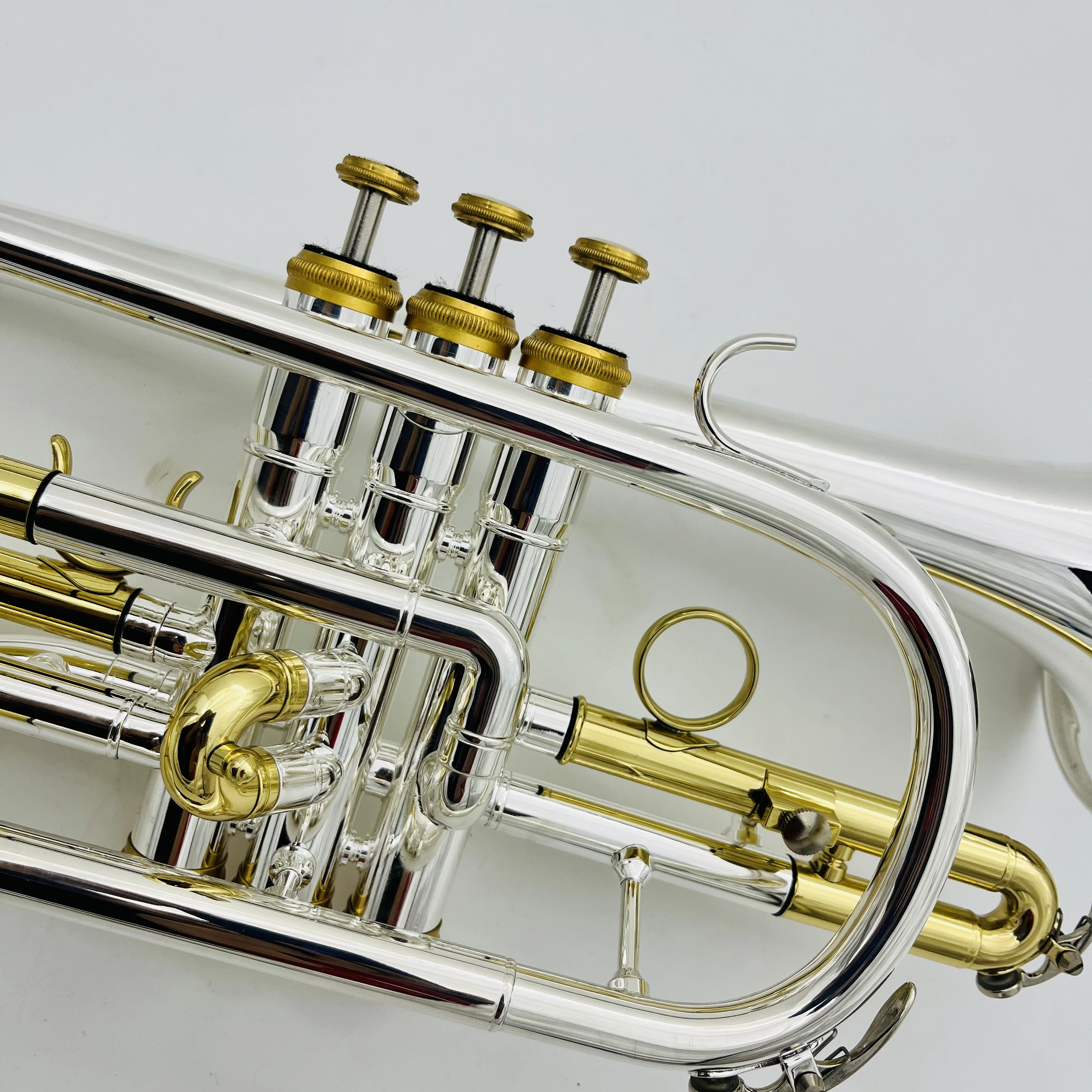 Professional Silver and Gold Plated Cornet horn B-flat Professional Brass Instrument Trumpet With Case Accessories