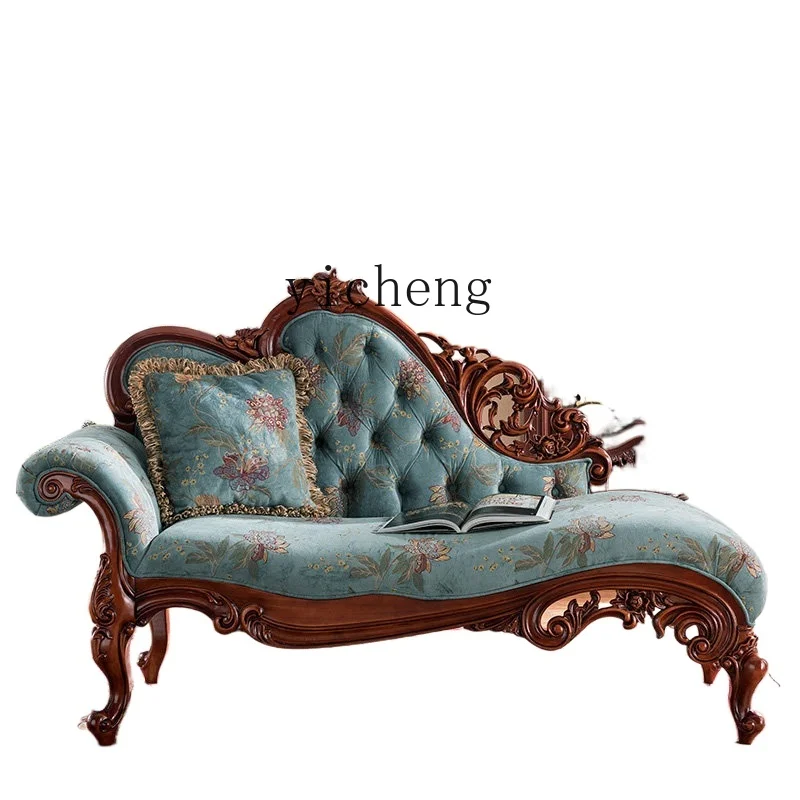 YY Sofa American Style Luxury Fabric Sofa European Style Chaise Longue Lazy Sofa