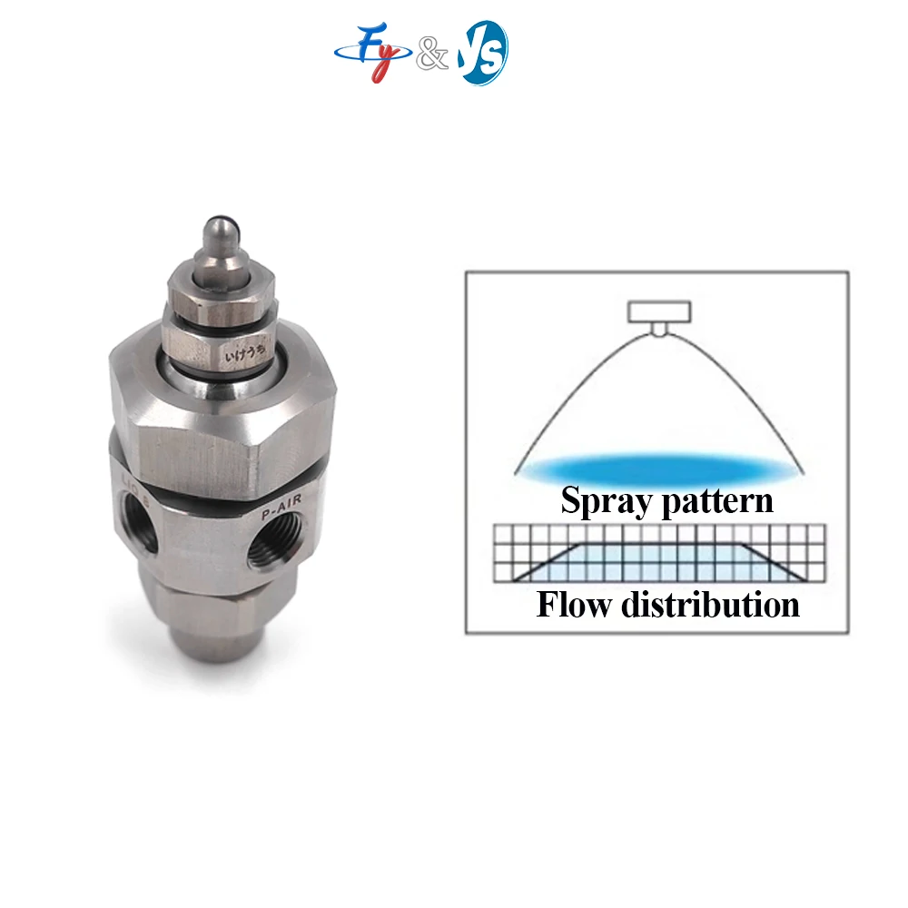 

SS Flat Fan Atomizing Spray Nozzle Hydraulic Automatic BIMV Cleaning Equipment Parts for Cooling Humidification Industrial