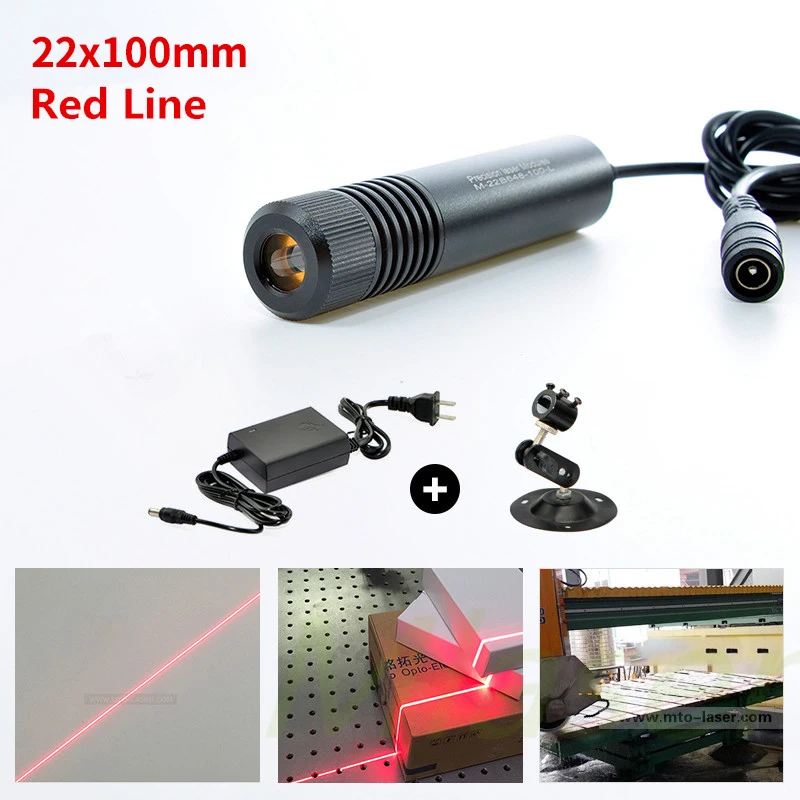 D22x100mm 650nm Red Line 10mw 50mw 100mw 150mw 200mw Laser Module for Clothes Cutting / Wood Cutting Mechanical Positioning