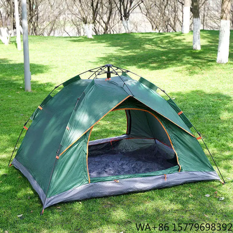 3 Person Oxford Mesh Four-season Automatic Quick Setup One Bedroom Single Layer 2000-3000mm Waterproof Camping Tent RV Outdoor