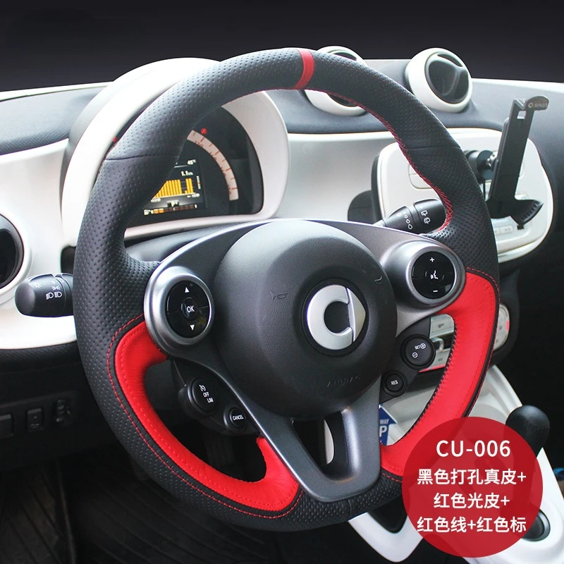 For Mini Cooper Cabriolet Clubman Countryman For Smart Cabrio Forfour Roadster hand-stitched leather steering wheel cover