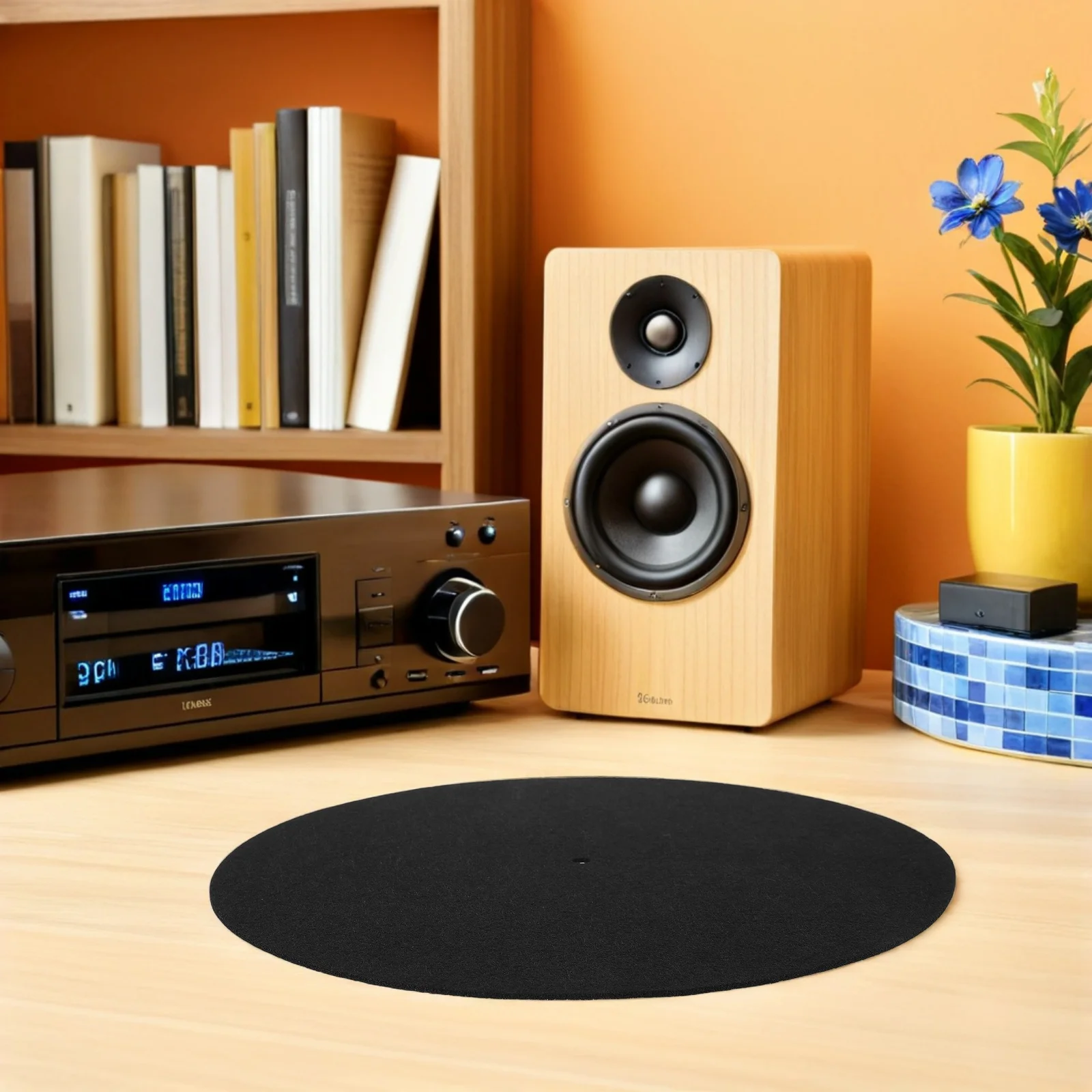 

2Pcs Turntable Mat for Vinyl Records Anti Static 11.2 Inch Wool Slipmat Record Player Platter Upgrade Accessory