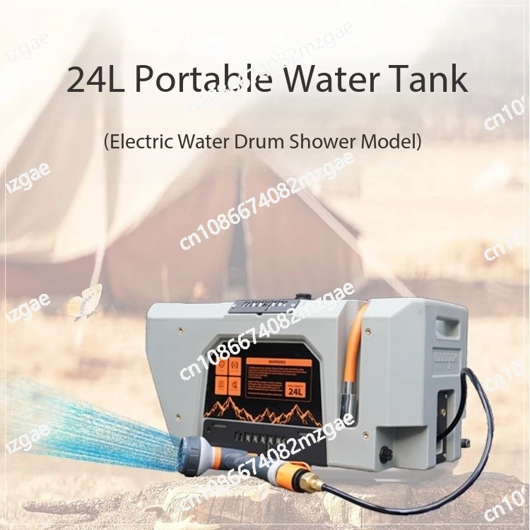 Tanque De Agua Portátil Presurizado De Carga Rápida, Kit De Ducha Exterior Con Batería De24L Para Acampar Y Hacer Senderismo 4X4