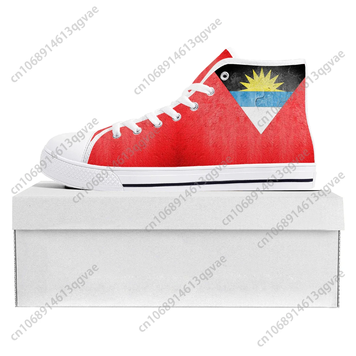 

Antigua and Barbuda Flag High Top High Quality Sneakers Mens Womens Teenager Canvas Sneaker Casual Couple Shoes Custom Shoe