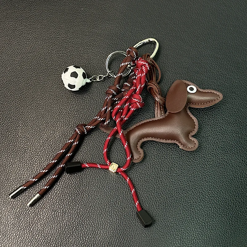 Premium Sausage Dog PU Leather Pendant Suitable for Mobile Phone Bag Pendant Accessories Keychain Couple Pendant