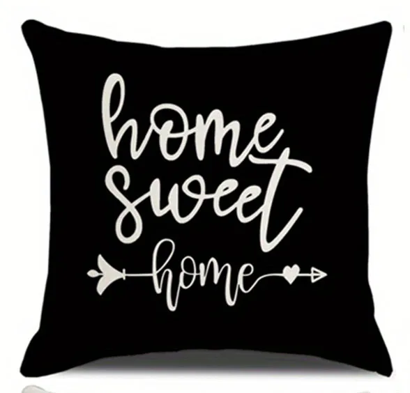 Black and white geometric patterned pillowcase, suitable for living room and bedroom decoration, pillow insert not included.