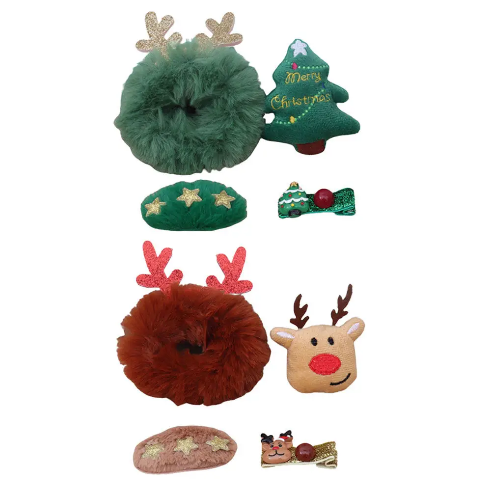 

2Sets Elk Christmas Hair Clips Cute Hairpins Party Hair Accessories Christmas Tree Barrettes Girls Festival Hairpins
