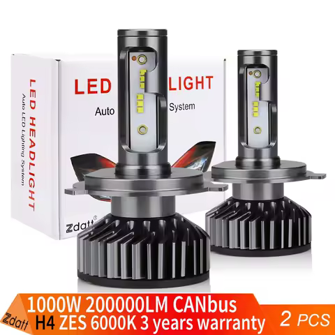 Zdatt 1000W H4 H7 Led Headlights 6000K 200000LM Led Lights for Car H1 H8 H11 HB3 HB4 9005 9006 880 H27 K5C Canbus ZES Headlamp