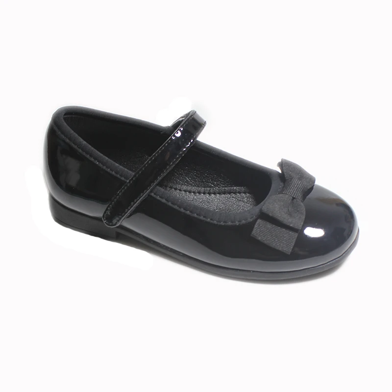 New Girls Shoes Mary Jane For Children Princess PU Leather School Shoes Black Dress Flats Pure Color Wedding Kids Uniform Shoe