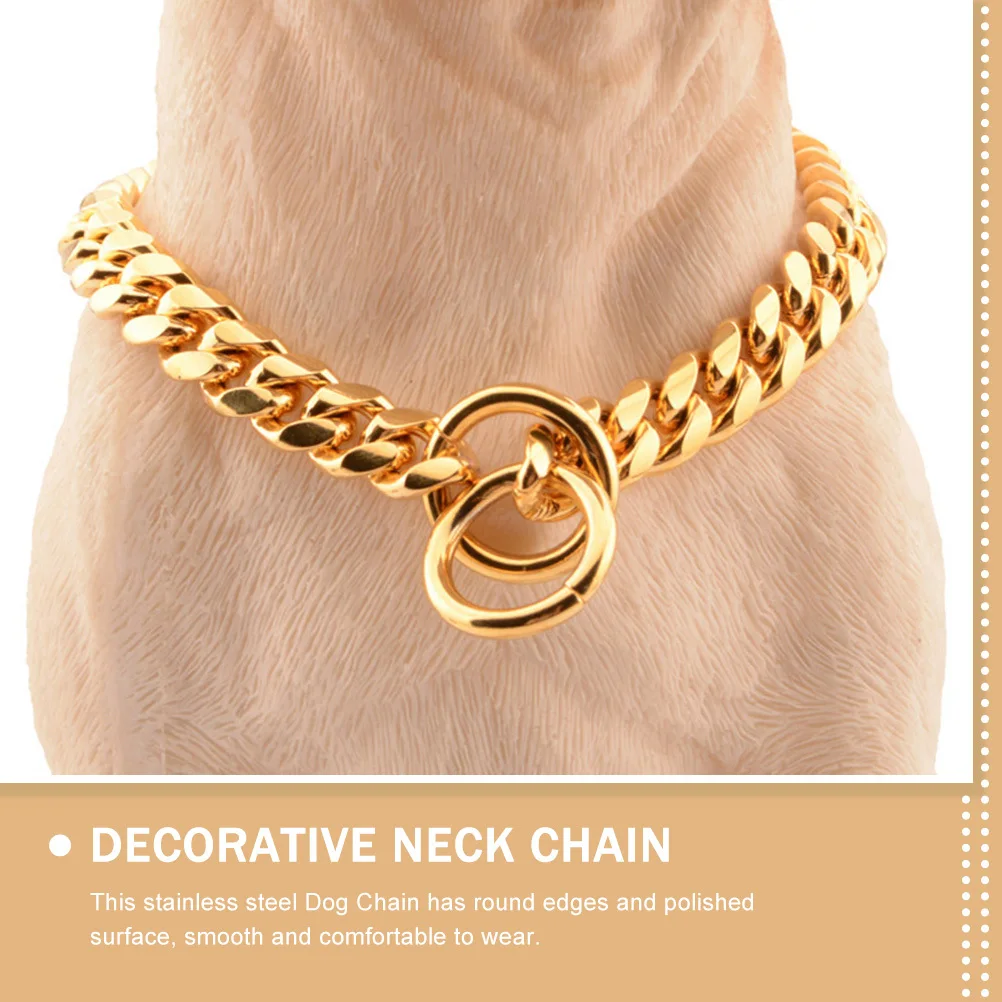 

Exquisite Stainless Steel Dog Chain Collar Stylish Comfortable Pet Neck Chain for Parties Daily Wear Decorative Cuban Link Dog