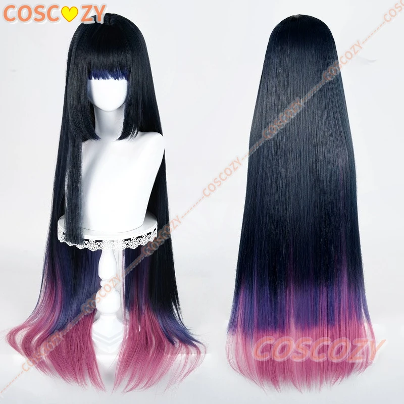 Arknights Mio Cosplay Pruik Lang Zwart Roze Gradiënt Steil Haar Hittebestendige Synthetische Pruiken Voor Vrouwen Meisjes Carnaval Festival