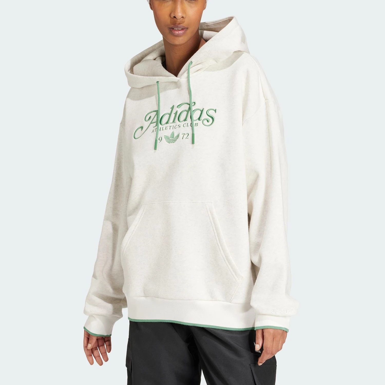 Adidas Originals Three-Leaf Women's Loose Knit Hooded Casual Sweater IX3546
