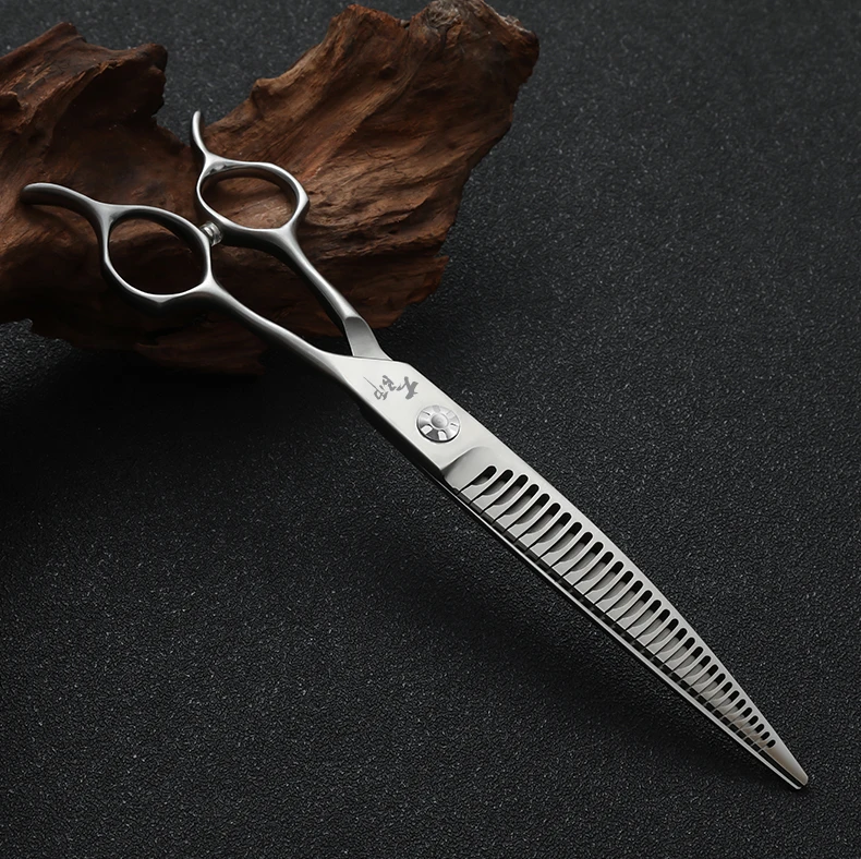 Fenice Hochwertige JP440C/VG10 7/7,25 Zoll 5D Gradienten-Zahnschere für Hundepflege, Gebogene Effilierschere, Tierpflege-Werkzeuge – Detail 15