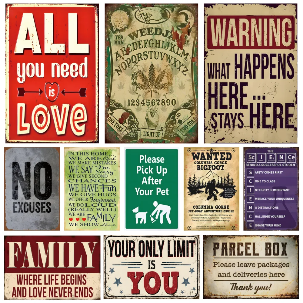 INEED Vintage Funny Tin Metal Signs Metal Tin Poster for Retro Bar Decor Pub Home Garage Kitchen Wall Decoration Gifts