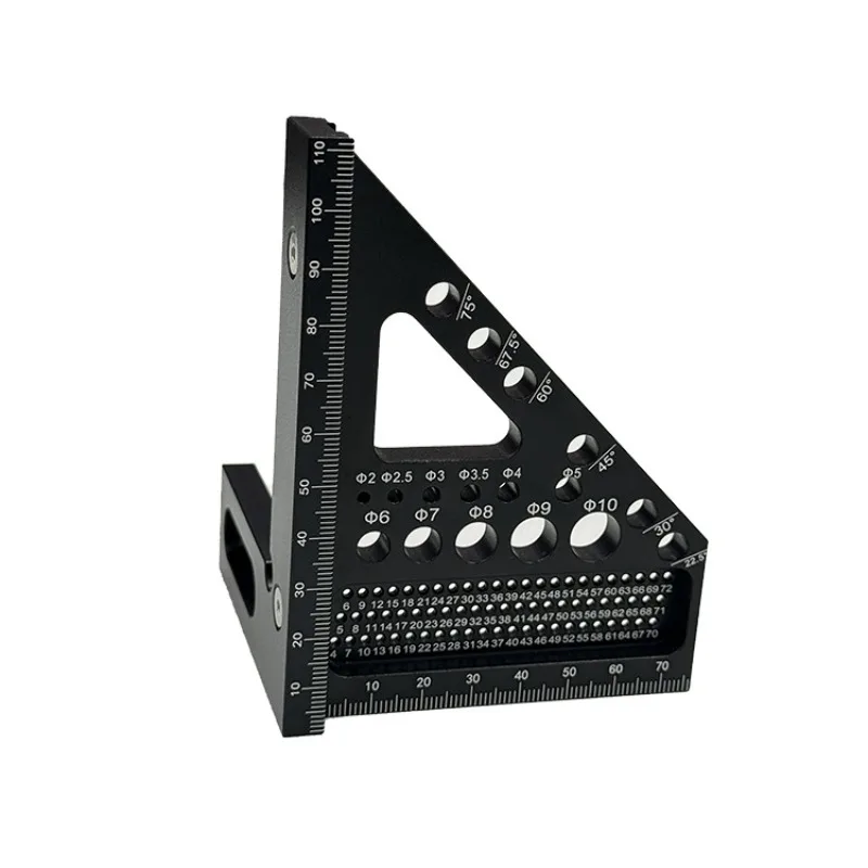 For Multifunctional Woodworking Tools Triangle Ruler with Hidden Pin Aluminum Alloy Straight Ruler Scribing Ruler Measuring