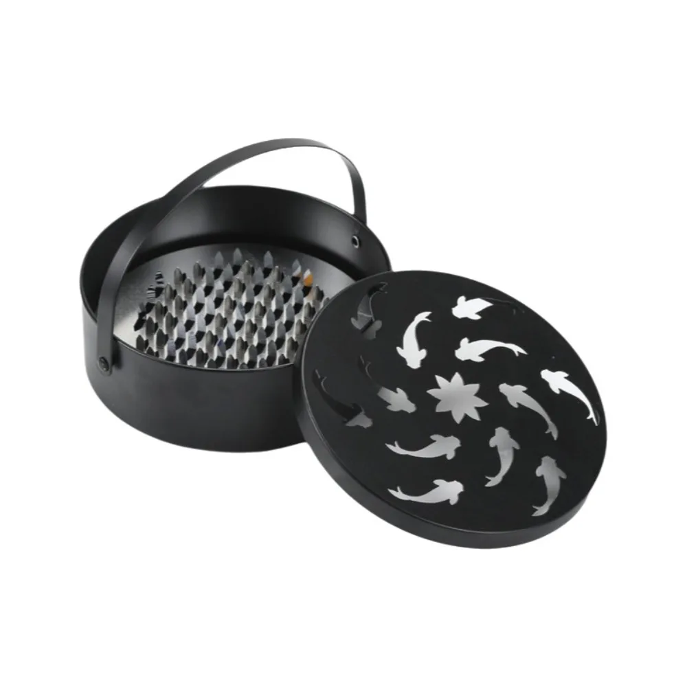 

Sandalwood Stove Retro Mosquito Coils Tray Heat-Resistant Rustproof Incense Burner Portable Round Aromatherapy Stove Home Decor