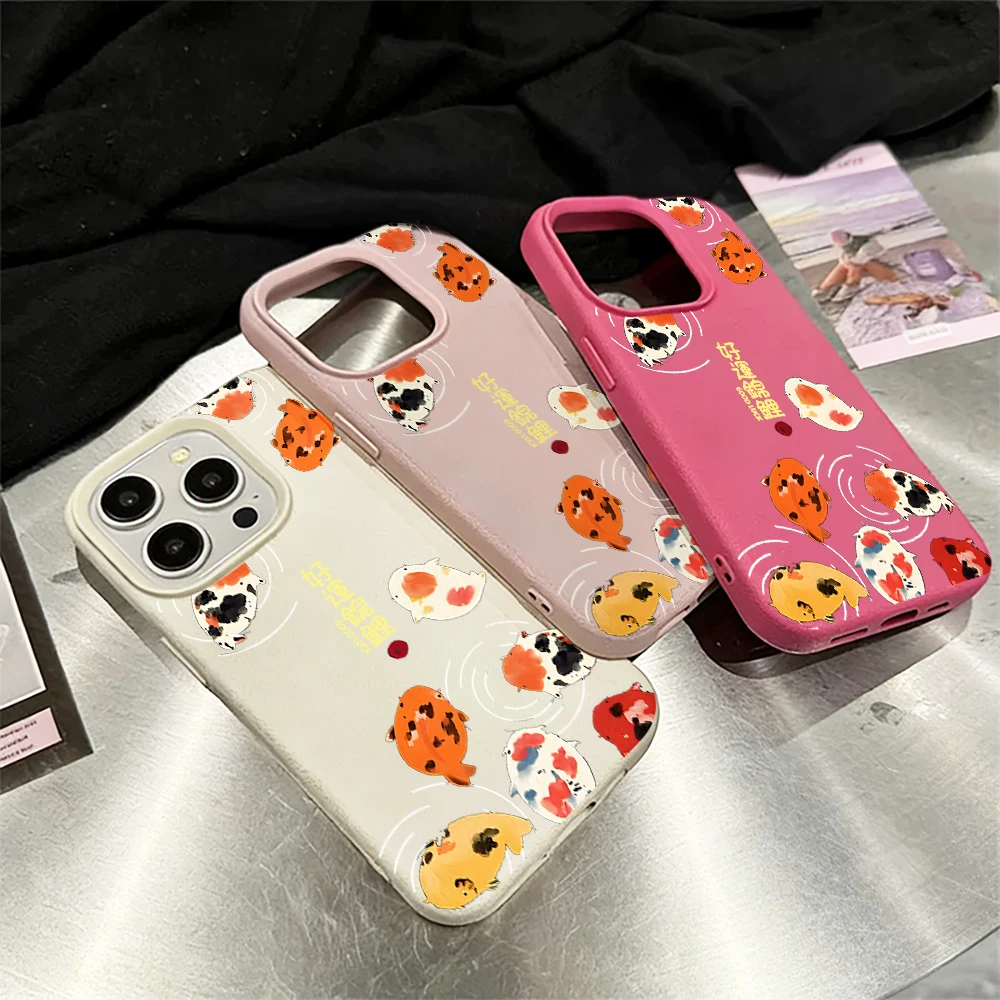 Lucky Koi Handyhülle für iPhone 17 16 15 14 13 12 Pro Max 16 15 14 Plus 17 16 15 14 13 12 11 Pro 17Air XR Silikon Matte Hülle – Detail 3