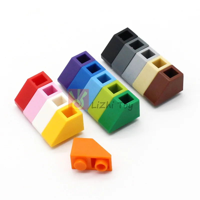 100 Stuks Moc Helling Omgekeerd 45 2X1 3665 Diy Verlicht Blok Bakstenen Compatibel Met Assembleert Deeltjes Speelgoed Voor Kinderen