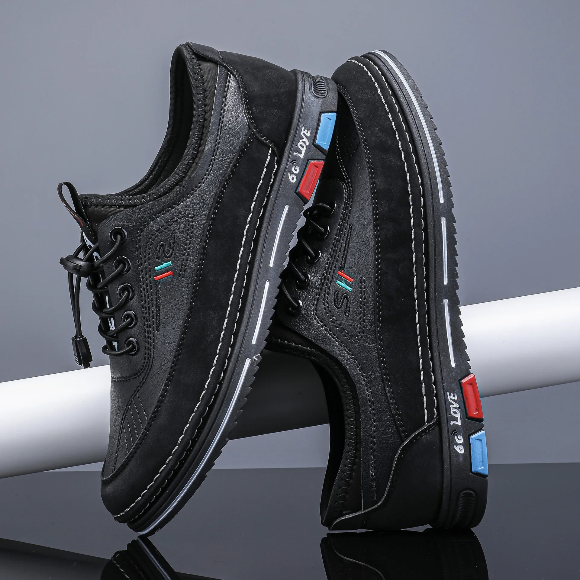 حجم كبير 47 48New الرجال الأخفاف الجلدية الدانتيل متابعة الأعمال حذاء كاجوال مريح للتنفس لينة وحيد وأحذية المكتب العلوي #2