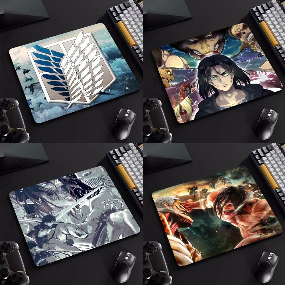 A-Ataque Anime on Titan Eren Mouse Pad Cartoon rubber Small mouse pad desktop computer office keyboard e-sports ROGs game mouse