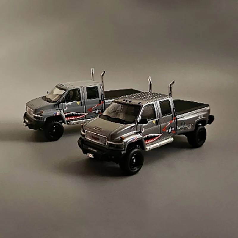 

GOC масштаб 1:64 GMC TopKick C4500 Shark Limited Edition, модель автомобиля из сплава, имитация готового продукта, коллекция для хобби
