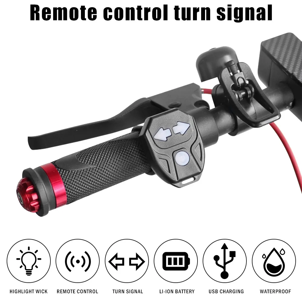 Turn Signal Warning Led Lights Rear USB Rechargeable for Xiaomi Mi3 Pro2 Pro 1S E- Scooter Wireless Remote Flashing Headlight