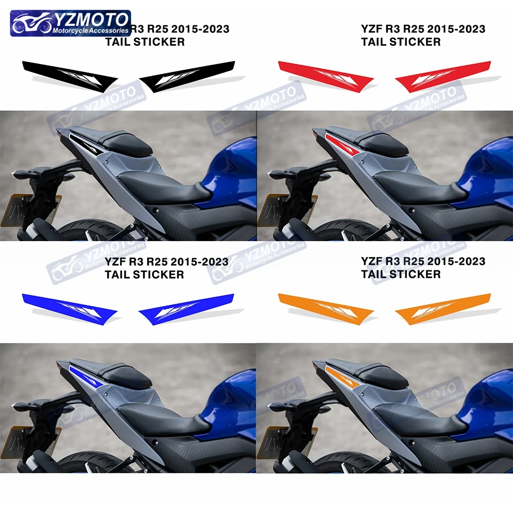 

For YAMAHA YZF R25 R3 2015-2023 Motorcycle Tail Hump Fairing Decal Red Line Rear Seat Sticker Color Reflective Stickers