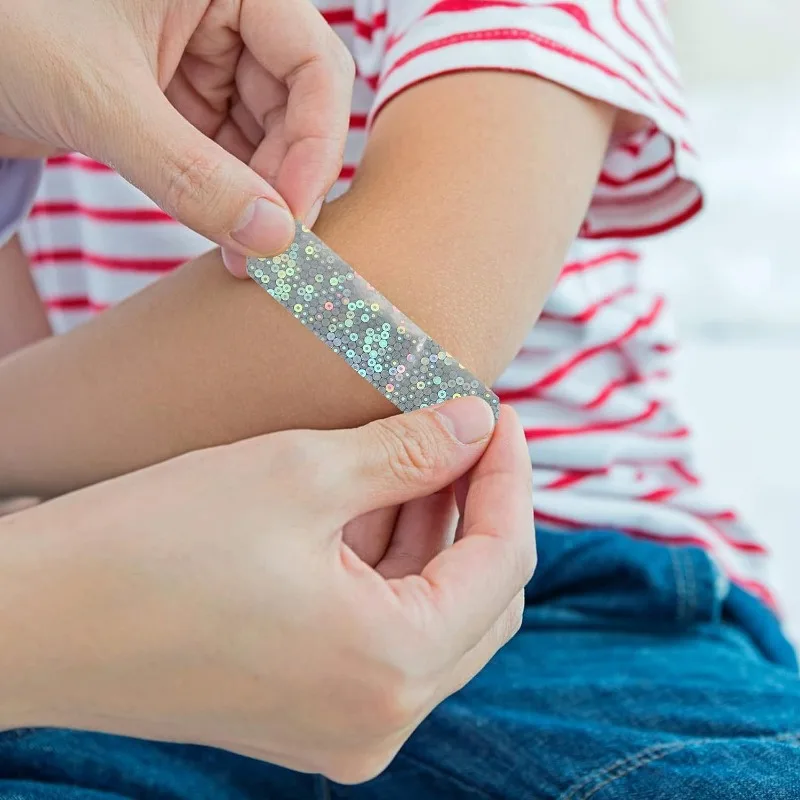 Band Aid de cintilação de diamante para crianças, adesivos para crianças, meninas e meninos, curativo, ataduras adesivas, ataduras novas, 10 unidades