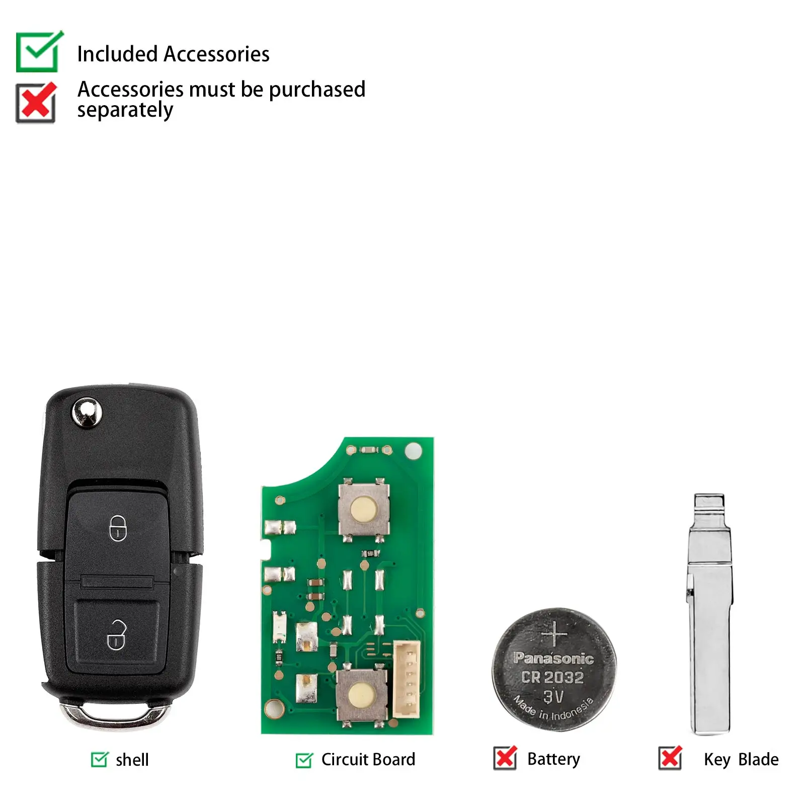 KEYDIY KD B01-2 Universal Flip Remote Key 2 Buttons Compatible with Volkswagen Type