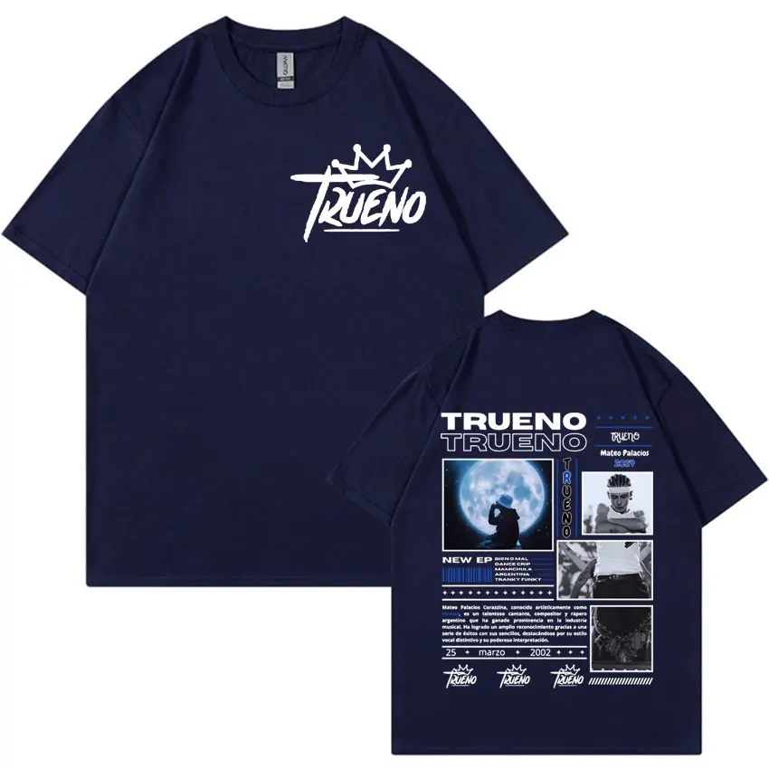 Rapper Trueno Album Cover T-shirt Male Harajuku Hip Hop Punk Rock T-shirts Men Women High Quality Casual O-Neck T Shirt Y2k Tops