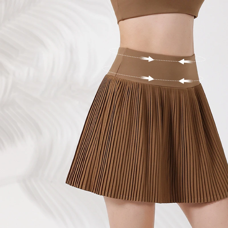 Golf Ballet Table Skirt Shorts Women White Tennis Clothes Pleated Mini Skirt With Pockets Workout Gym Yoga Badminton Sport Wear