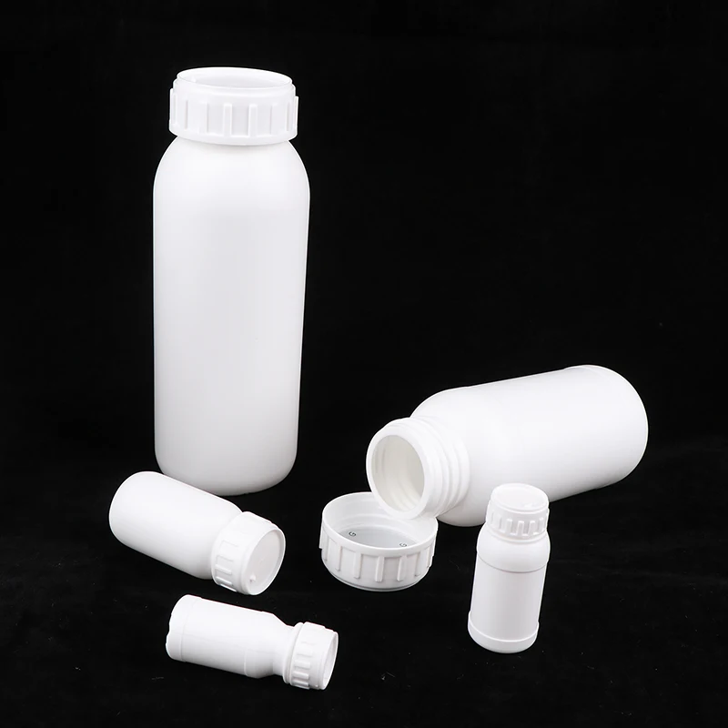 10 ml-1000 ml Kunststoff HDPE Weiß Leere Verschlussflaschen Pillenfläschchen Tablet Kapsel Festes Pulver Tragbare Behälter