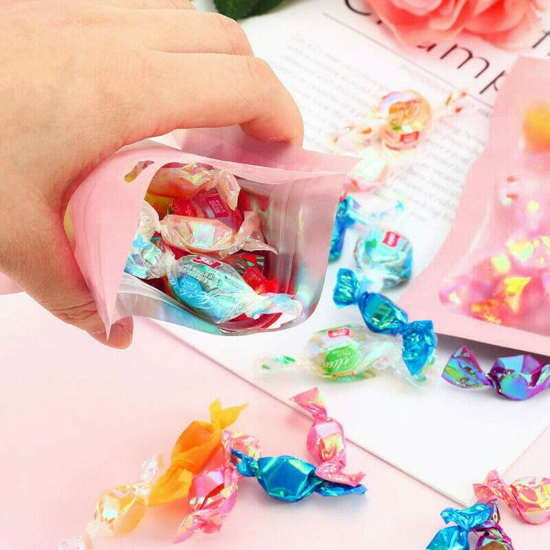 100x Colourful Self-sealing Bag Frosted Yin And Yang Aluminium Foil Bag Trinket Bag Phone Case Packing Bag