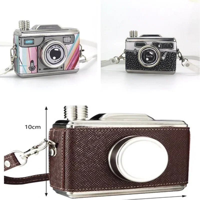 

Portable Hide Alcohol Liquor Whiskey Containers Bottle Stainless Steel Metal Hidden Hip Flask Camera Design 11OZ 325ML