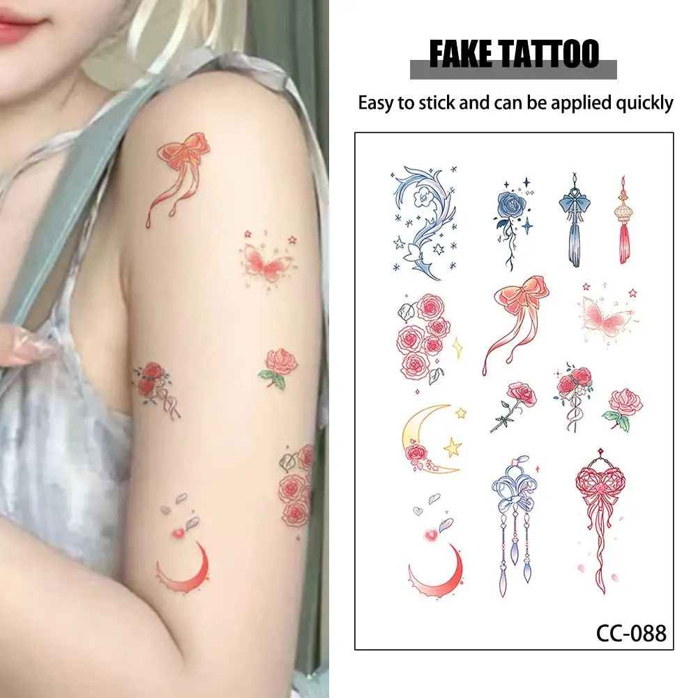 Temporary Fake Tattoo Sticker Colorful Flower Tattoo Waterproof Decoration Decal Water Art Body Sticker Delicate Transfer P C9X9