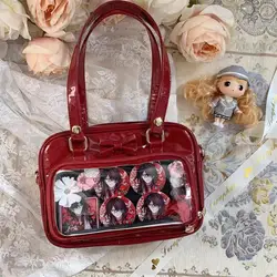 Richme Harajuku damska torebka Ita 2023 Trend styl japoński JK jednolity lakierowanej skóry torby na ramię Crossbody subkultury Bolso Mujer