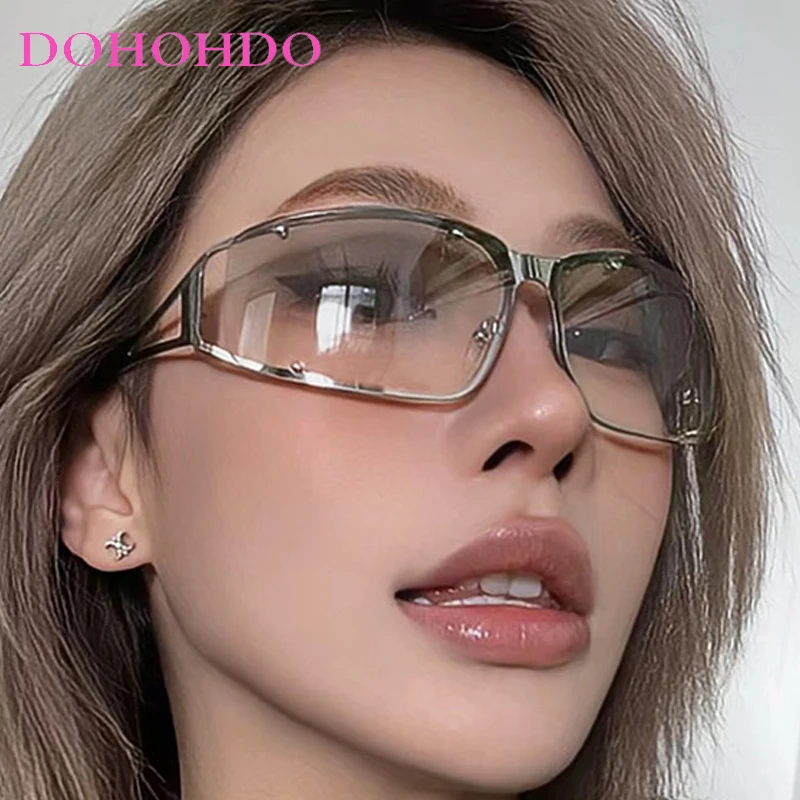 

Y2K Metal Frame Sunglasses Women Men Trends Retro 2000's Steampunk Sun Glasses Outdoor Travel Eyewear Windproof Goggles UV400