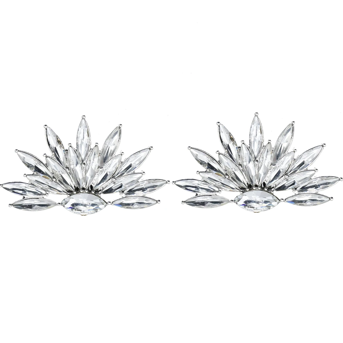 

2Pcs Crystal Shoe Flower Brooch Elegant Women Wedding Decor Clothing Accessories Rhinestone Women Rhinestone Brooch