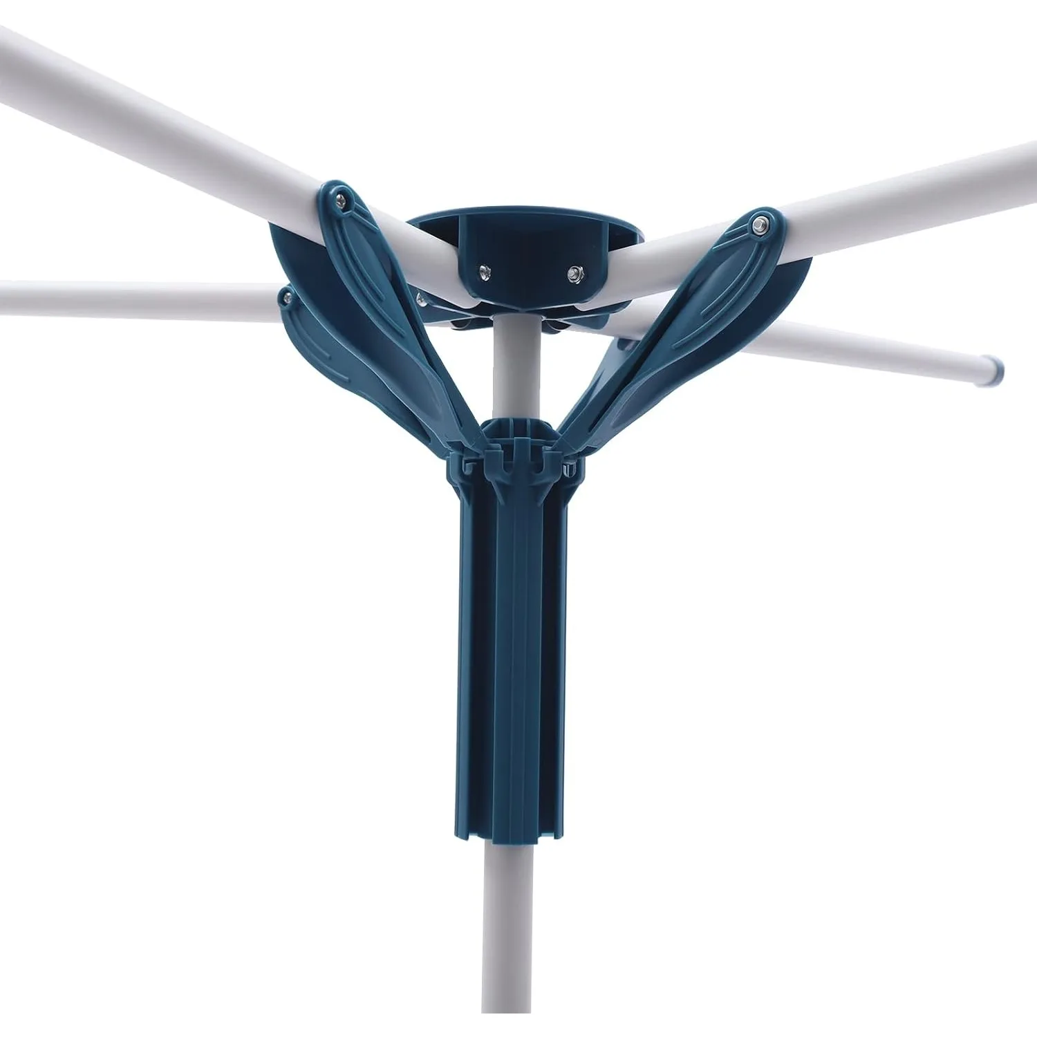 Stendibiancheria pieghevole blu: supporto per asciugatrice portatile regolabile, capacità 80 kg, 4 aste per appendere con clip, stanza/balcone