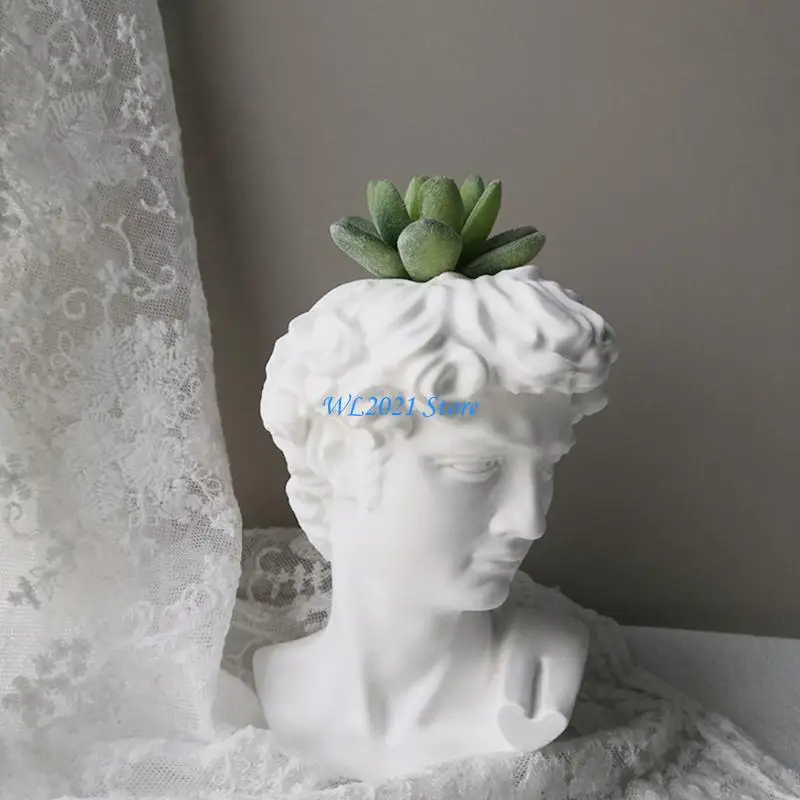 

G5GC Flower Pots Silicone Mold Sculpture Pen Holder Mold for DIY Planter